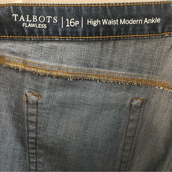 TALBOTS JEANS, Size 16P, Flawless High Waist Modern Ankle Denim Jeans, NEW. - Picture 6 of 12